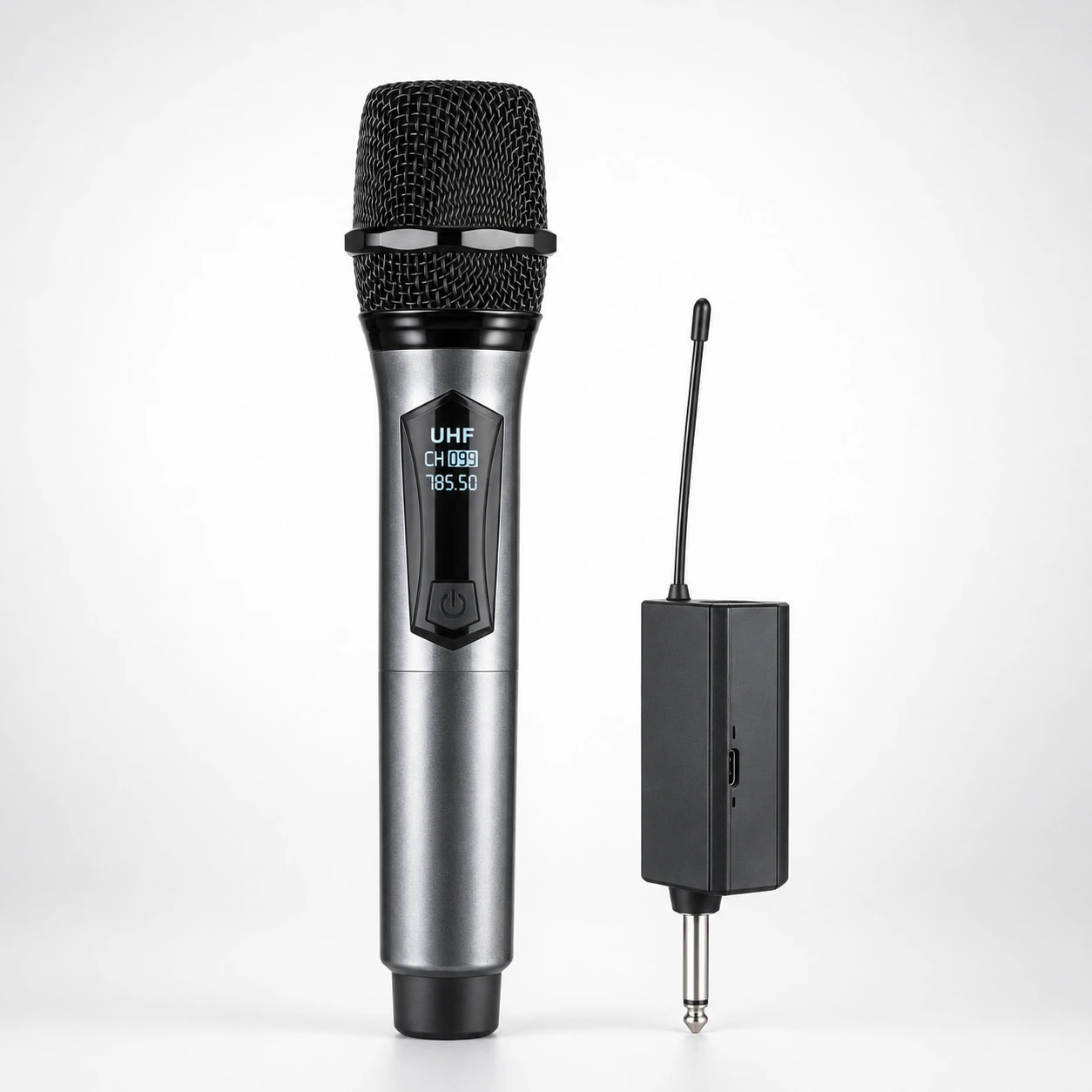 Saeapu TTD-M10 Wireless UHF Microphone — Handheld Dynamic Mic with Receiver (Rechargeable)